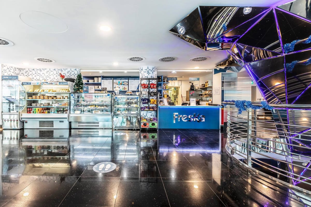 Freska WTC counter and staircase area decorated for the festive season